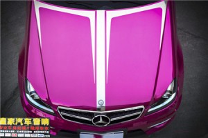 奔馳C260電鍍粉+電鍍銀拉花——郴州市皇家音響
