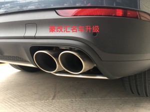 18卡宴升級四出圓形GTS運動尾喉，原車卡扣固定，免切割無損安裝