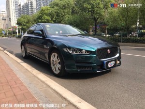捷豹XEL貼膜改色皇家綠 英國RG名車改色南京加盟店出品