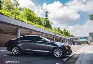 凱迪拉克ATSL貼膜改色電光深邃灰 英國RG名車改色招商加盟