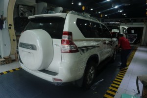 豐田普拉多拆儀表臺防火墻全車隔音改裝史泰格和安博士-重慶渝大昌汽車音響