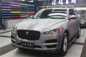 長沙汽車改裝捷豹改色貼膜 美國進口艾利AVERY重金屬拉絲鋼車身改色膜