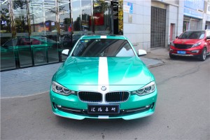 長沙寶馬3系改色貼膜水晶湖水綠 美國進口禿鷹Teckwrap車身改色膜
