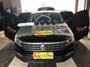 汕頭星悅汽車音響改裝大眾速騰升級四門四輪葉子板胎噪山水隔音降噪前后喇叭改裝意大利赫茲ESKF165二分頻套裝喇叭