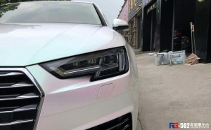 奧迪A4L貼膜改色曙光白 英國(guó)RG車身改色鄭州加盟店出品