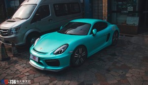 保時(shí)捷Cayman貼膜改色電光蒂芙尼 英國RG改色膜品牌招商加盟