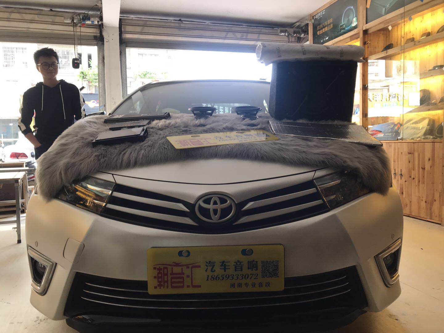 漳州潮音匯汽車音響豐田卡羅拉升級(jí)四門STEG史泰格隔音降噪音響改裝意大利HERTZ赫茲十五周年三分頻喇叭