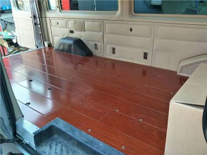 福特商务车改装木地板，升降桌