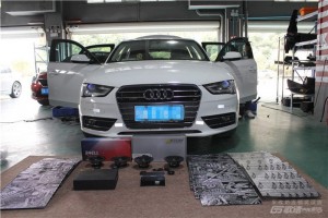 奧迪A4汽車音響無(wú)損改裝方案，武漢東西湖汽車音響改裝店
