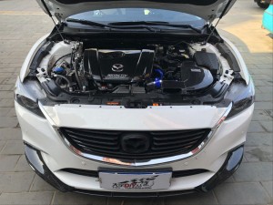 大宇車迷站 馬自達(dá)阿特茲2.5改裝升級(jí)EDDY渦流碳纖維進(jìn)氣套件+speedforce點(diǎn)火線圈