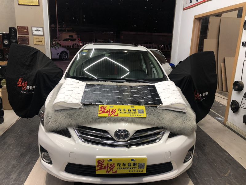 汕頭星悅汽車音響改裝豐田卡羅拉升級(jí)四門3層山水隔音降噪降低風(fēng)燥聲隔音施工案例分享