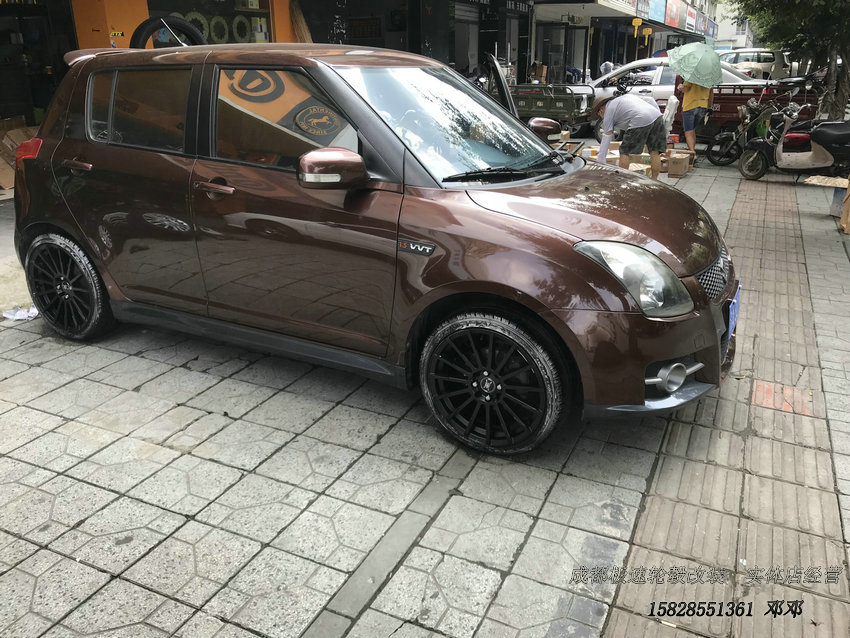 鈴木雨燕升級改裝17寸輪轂裝車案例