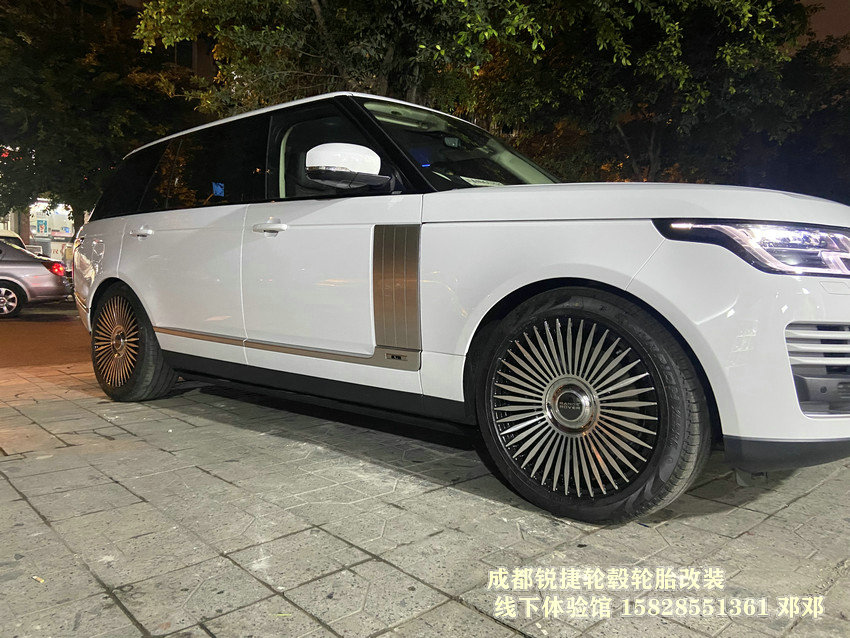 成都銳捷輪轂改裝中心 夜改路虎攬勝21寸網(wǎng)紅款鍛造輪轂 懸浮蓋