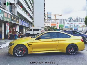 寶馬M4， 換  BBS FiR 20寸神級鏤空鍛造，完工！ perfect 完美效果！