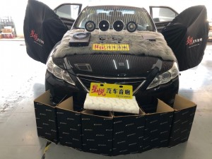 汕頭星悅汽車音響豐田銳志升級四門隔音降噪音響改裝德國彩虹5180元套餐好音響伴您動聽前行