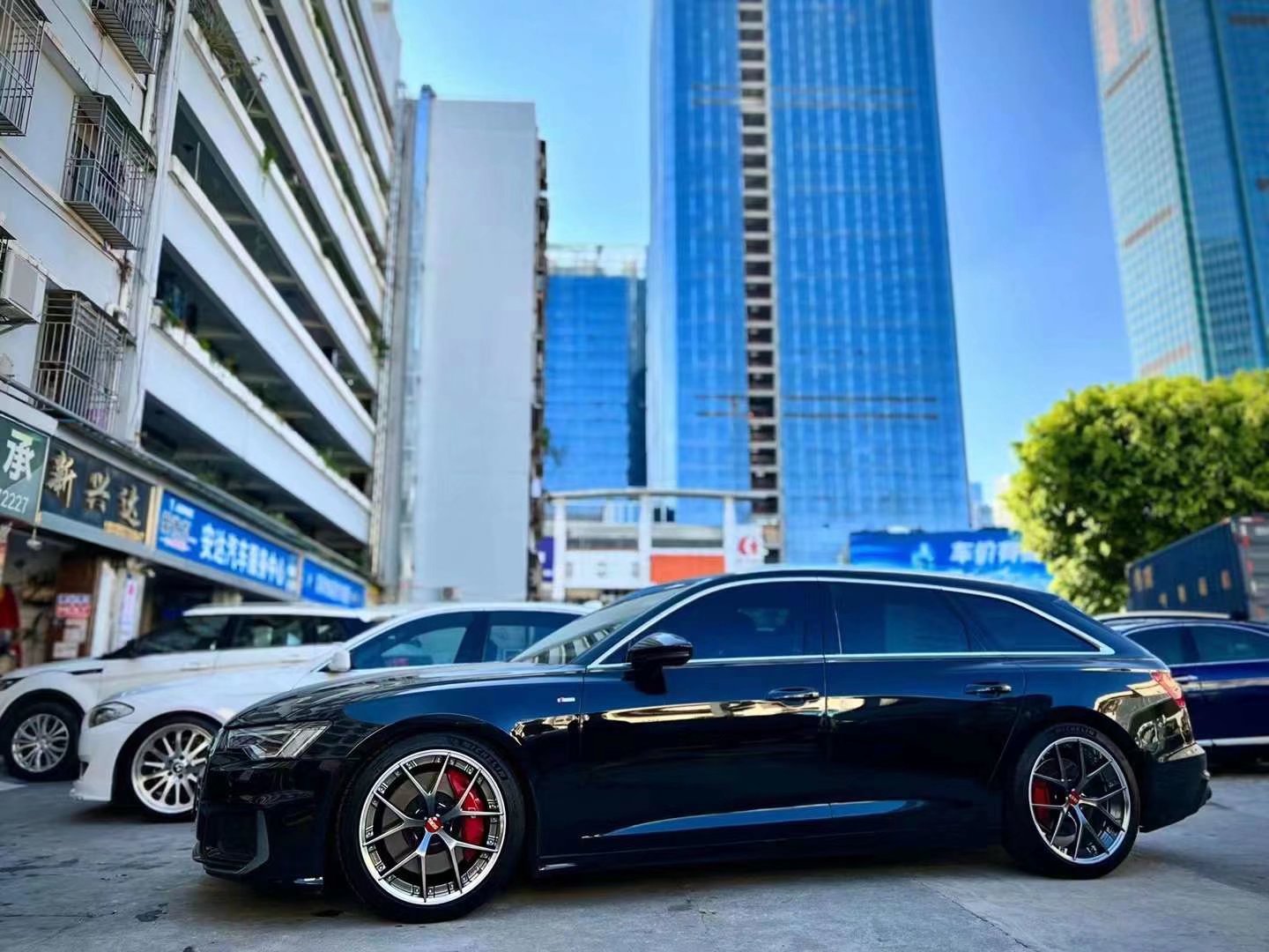 奧迪A6旅行 ，換全新日本 BBS RI-S 20寸 雙片鍛造 完工！
