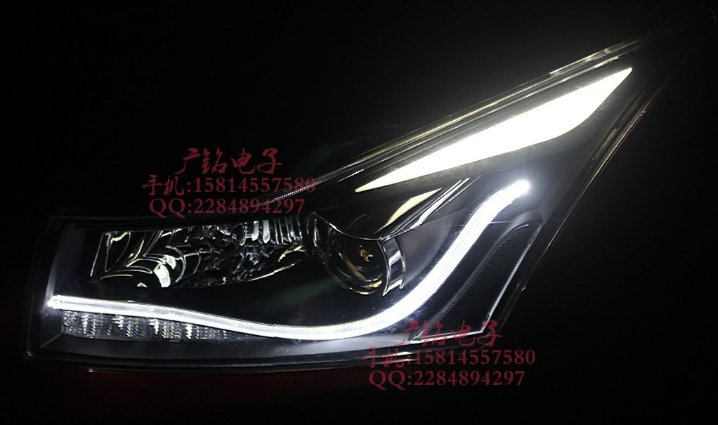 科魯茲時宇A(yù)8大燈總成 科魯茲A8帶日行燈led光導(dǎo)管雙透鏡氙氣大燈總成 科魯茲大燈總成改裝 科魯茲專車專用改裝