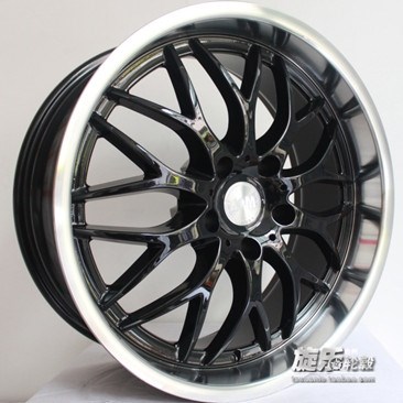 18寸5*114.3寬邊黑色多條幅 日系車改裝包邊輪轂拋邊輪轂胎鈴YLX