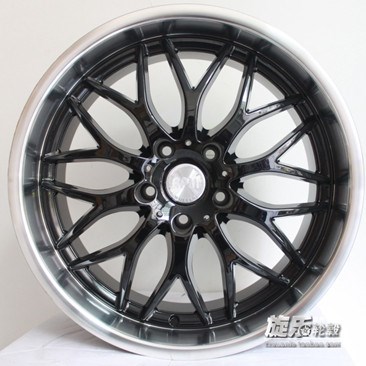 18寸5*114.3寬邊黑色多條幅 日系車改裝包邊輪轂拋邊輪轂胎鈴YLX