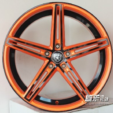 CV5橙色電詠20寸9J 5*114.3 英菲尼迪日系改裝鋁合金輪轂胎鈴X