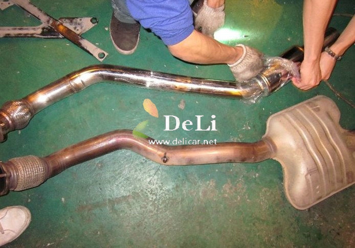 大連汽車改裝A4L改裝艾巴赫防傾桿B12避震排氣改裝輪轂