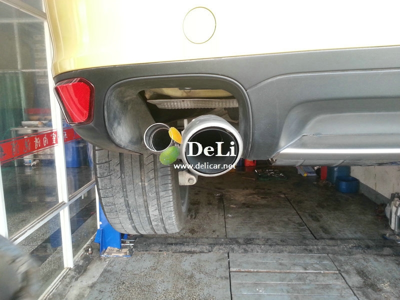 大連德利汽車改裝保時(shí)捷卡宴turbo改Tubi排氣