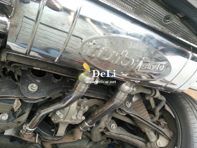 大連德利汽車改裝保時(shí)捷卡宴turbo改Tubi排氣