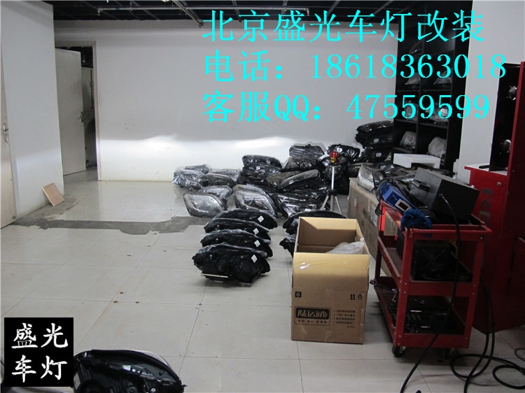 奔馳E260L完美編程升級原廠全LED大燈總成北京盛光車燈改裝