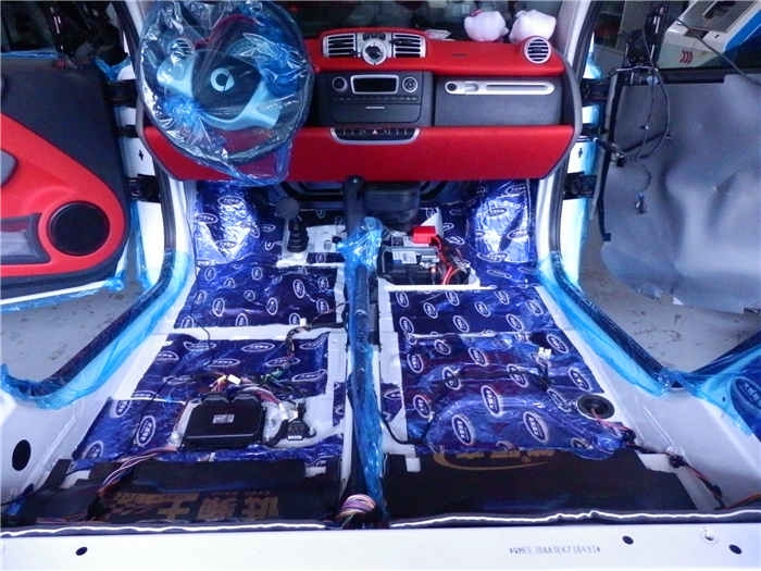 奔馳smart全車隔音+古登音響【沃富林汽車音響改裝】