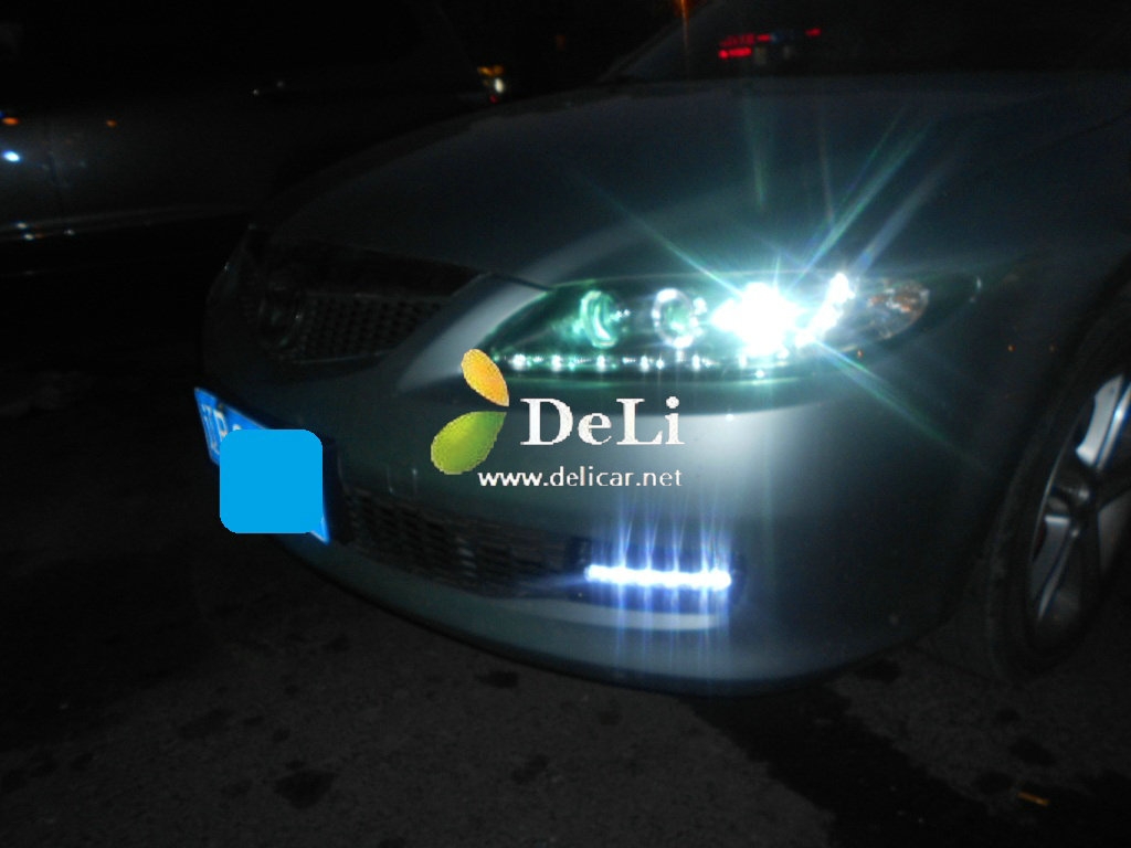 大連德利汽車改裝馬自達(dá)6改LED大燈總成LED霧燈，全車?yán)瓧U