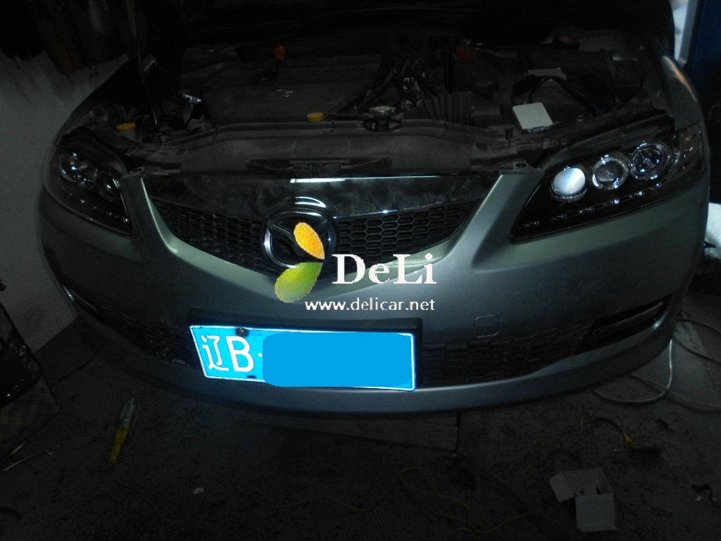 大連德利汽車改裝馬自達(dá)6改LED大燈總成LED霧燈，全車?yán)瓧U
