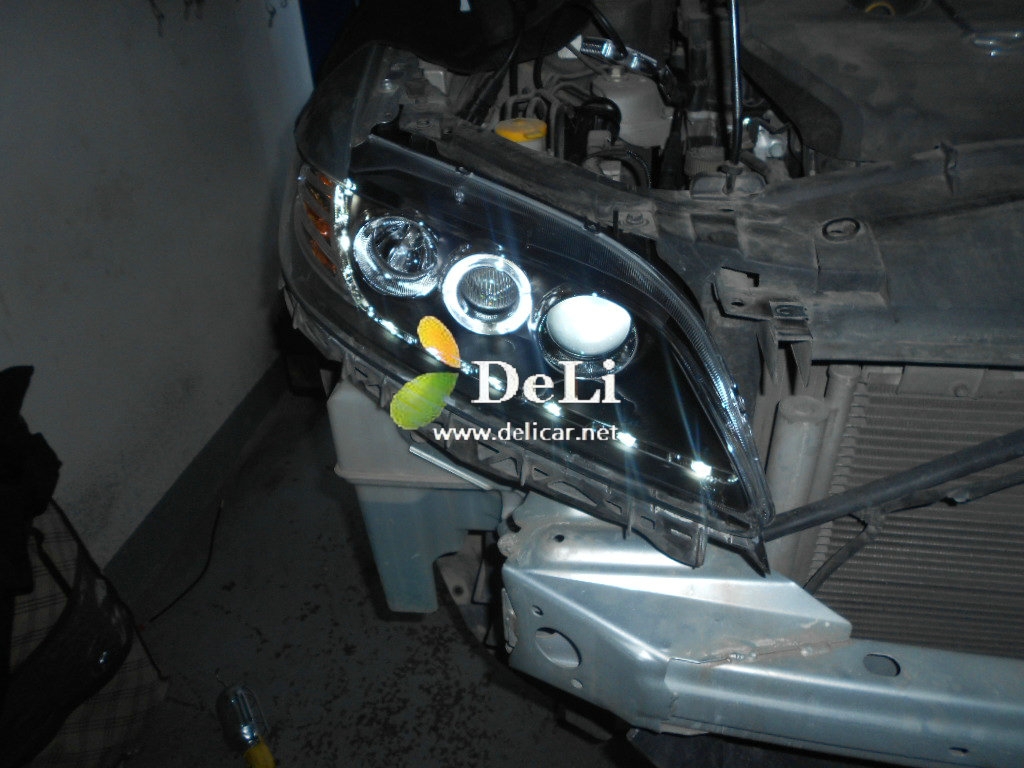 大連德利汽車改裝馬自達(dá)6改LED大燈總成LED霧燈，全車?yán)瓧U