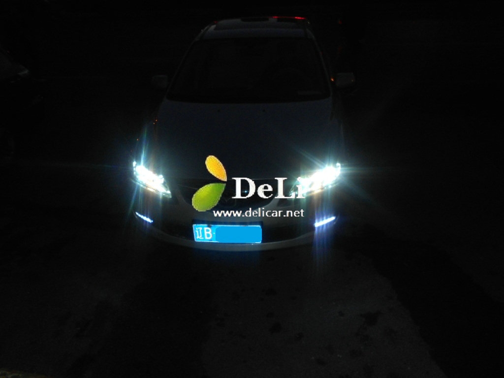 大連德利汽車改裝馬自達(dá)6改LED大燈總成LED霧燈，全車?yán)瓧U