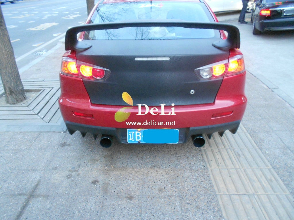 大連德利汽車改裝EVO改裝碳纖維機蓋HKS進氣