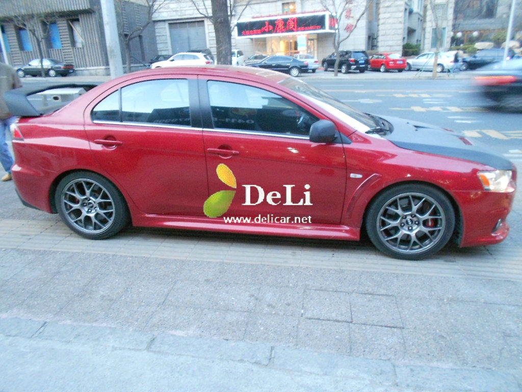 大連德利汽車改裝EVO改裝碳纖維機蓋HKS進氣