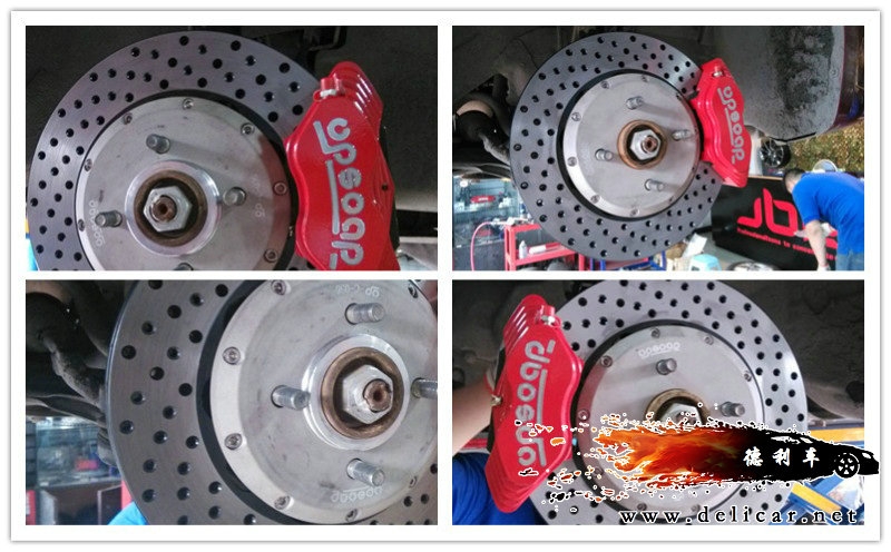 大連德利汽車改裝樂風(fēng)升級UPSOAR4P178卡鉗300mm剎車套裝作業(yè)