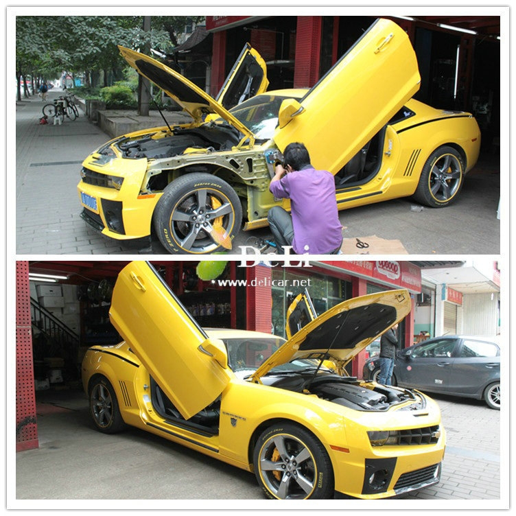 大連德利汽車改裝雪佛蘭大黃蜂鷗翼門剪刀門brembo剎車套裝效果圖