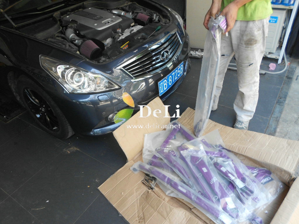 大連德利汽車改裝G25改FGK排氣KN69進氣獅特拉桿