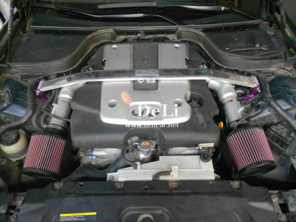 大連德利汽車改裝G25改FGK排氣KN69進氣獅特拉桿