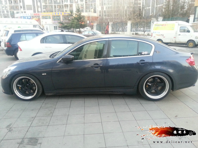 大連德利汽車改裝英菲尼迪G25改裝AP7040 7600剎車日本W(wǎng)ORK輪轂 鈦合金排氣等