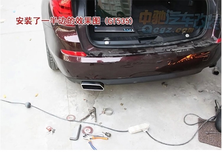寶馬GT535I改裝550i尾喉GT528排氣方嘴 尾唇530LI方口BMW 5系后唇