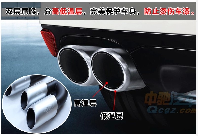 11-13款卡宴尾喉 保時捷卡宴改turbo運動排氣管 新款四出尾喉改裝