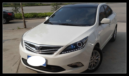 長(zhǎng)安逸動(dòng)大燈改裝直接當(dāng)婚車 加裝寶馬海拉3透鏡