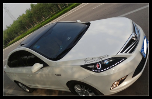 長(zhǎng)安逸動(dòng)大燈改裝直接當(dāng)婚車 加裝寶馬海拉3透鏡