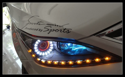 長(zhǎng)安逸動(dòng)大燈改裝直接當(dāng)婚車 加裝寶馬海拉3透鏡