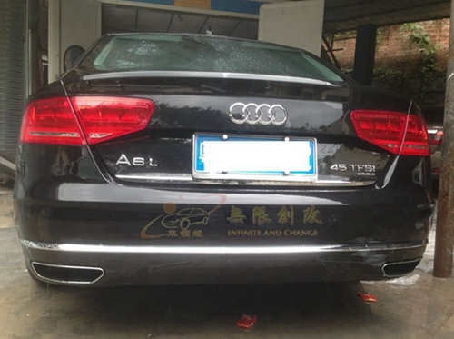 奧迪A8 改W12 后排七件套 中網(wǎng) 霧燈框帶ACC 改W12迎賓踏板 電鍍后視鏡殼
