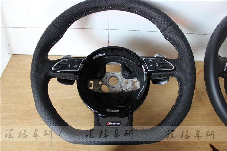 湖南長沙匯格車研汽車改裝奧迪A6多功能撥片定速巡航RS6方向盤/電鍍銀耳RS6反光后視鏡