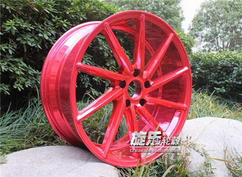 18/19寸CVT旋轉(zhuǎn) 彩色電鍍定制 中國紅 改裝炫彩輪轂 前后配