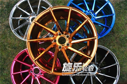 18/19寸CVT旋轉(zhuǎn) 彩色電鍍定制 中國紅 改裝炫彩輪轂 前后配