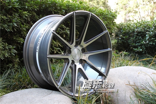 18寸全數(shù)據(jù)灰色車面前后配ADV10.1款頭尾鈴改裝鋁合金輪轂胎鈴
